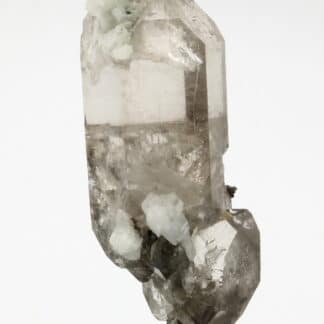 Quartz fumé, adulaire et épidote, piste des chamoix, Chamonix, Haute-Savoie.