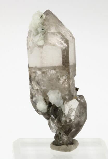 Quartz fumé, adulaire et épidote, piste des chamoix, Chamonix, Haute-Savoie.