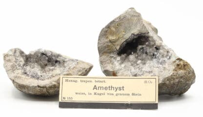 Géode de quartz améthysé, ex collection Museum Bally-Prior.