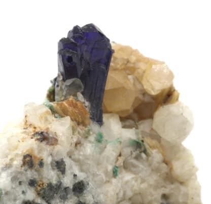 Cristal d'Azurite et quartz, Le-Mas-Dieu, Laval-Pradel, Gard.