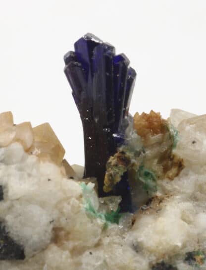 Cristal d'Azurite et quartz, Le-Mas-Dieu, Laval-Pradel, Gard.