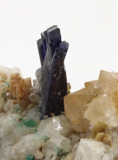 Cristal d'Azurite et quartz, Le-Mas-Dieu, Laval-Pradel, Gard.