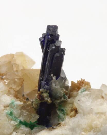 Cristal d'Azurite et quartz, Le-Mas-Dieu, Laval-Pradel, Gard.