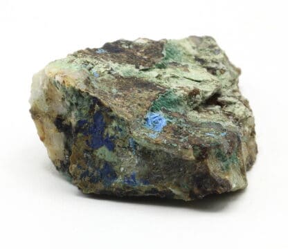 Cyanotrichite et malachite, Cap Garonne, Le Pradet, Var.