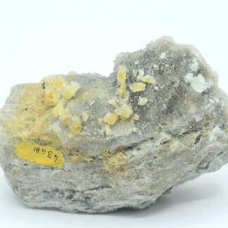 Fluorine bleutée, Barytine et Quartz, Le Barlet, Marsanges, Haute-Loire.