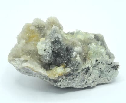 Fluorine bleutée, Barytine et Quartz, Le Barlet, Marsanges, Haute-Loire.