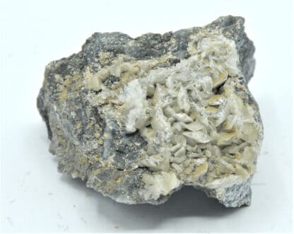 Calcite sur Arsénopyrite, Giat, Puy-de-Dôme, Auvergne.