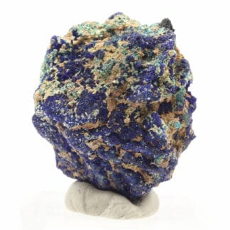 Pseudomorphose de Cuprite en Malachite, sur Azurite, Chessy, Rhône.