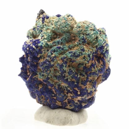 Pseudomorphose de Cuprite en Malachite, sur Azurite, Chessy, Rhône.