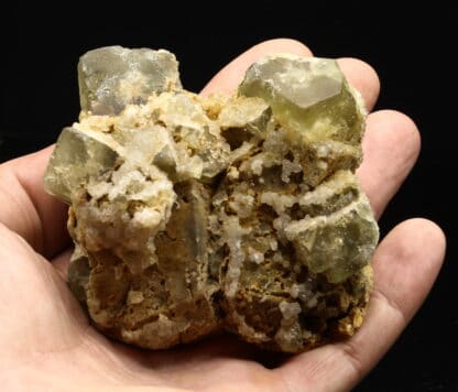 Fluorite verte et quartz, Aurouze, Mazerat-Aurouze, Brioude, Haute-Loire.