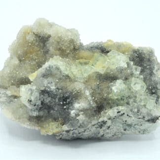 Fluorine bleutée, Barytine et Quartz, Le Barlet, Marsanges, Haute-Loire.