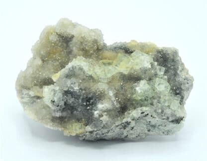 Fluorine bleutée, Barytine et Quartz, Le Barlet, Marsanges, Haute-Loire.