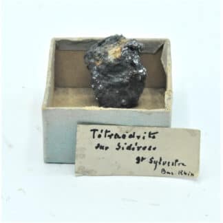 Tétraédrite sur Sidérite, Mine de Saint-Sylvestre, Urbeis, Bas-Rhin, Alsace.