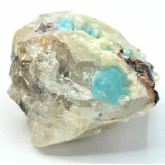 Hémimorphite bleue sur Cérusite, M’Fouati, Congo, Afrique.