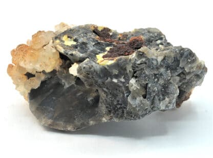 Hémimorphite blanche sur Cérusite, M’Fouati, Congo, Afrique.