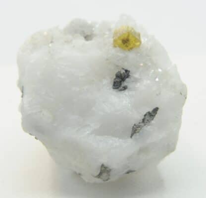 Blende (Sphalérite) sur Quartz, Mine de Lopérec, Finistère, Bretagne.