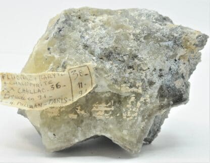 Fluorite (Fluorine), Pyrite et Baryte, Le Rossignol, Chaillac, Indre.