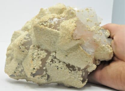 Dolomite sur cristaux de Quartz, Mine de Cavnic, Roumanie.