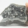 Stilbite sur Quartz, Trappes du Deccan, Inde.