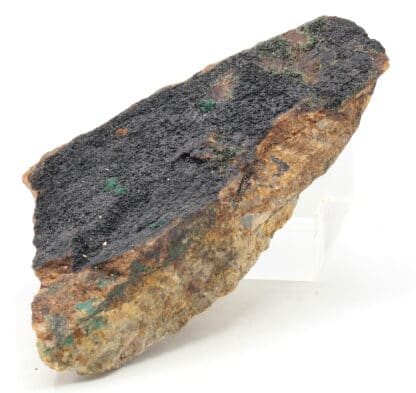 Lampadite et malachite, mine de la Garonne, Le Pradet, Var.