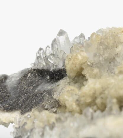 Dolomite sur quartz, Estevelles, Pas-de-Calais, Hauts-de-France.