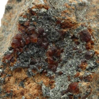 Grenat hessonite et clinochlore, minéraux de la vallée d'Aoste, Italie.