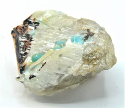 Hémimorphite bleue sur Cérusite, M’Fouati, Congo, Afrique.