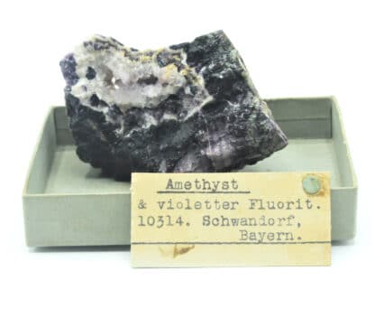 Amethyst & violetter Fluorit (Quartz et Fluorite), Schwandorf, Bayern (Bavière), Allemagne.