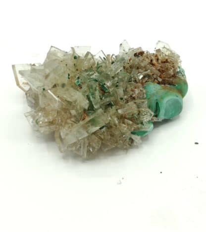 Baryte (Barytine) et Malachite, Shangulowe, Katanga, Congo.