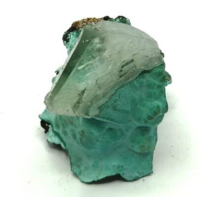 Baryte (Barytine) sur Malachite, Shangulowe, Katanga, Congo.