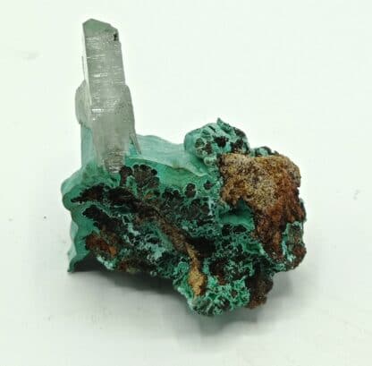 Baryte (Barytine) sur Malachite, Shangulowe, Katanga, Congo.