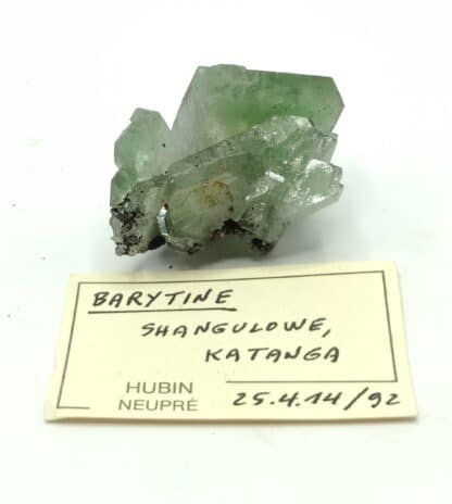 Cristaux de Baryte (Barytine) verte, Shangulowe, Katanga, Congo.