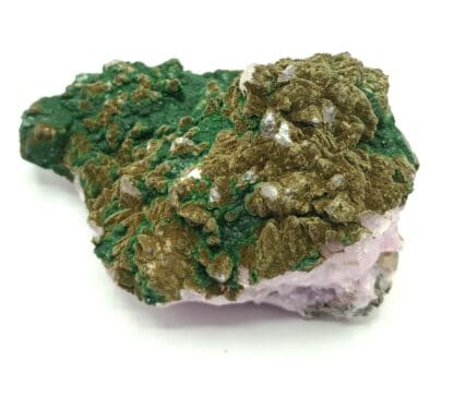 Malachite sur Cobaltocalcite, Mupine, Kolwezi, Katanga, Congo (RDC).