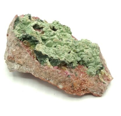 Malachite sur Cobaltocalcite et Calcite, Musonoi, Kolwezi, Katanga, Congo (RDC).
