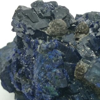 Azurite, Lampadite et Barytine, Mine de Chessy, Chessy-les-Mines, Rhône.