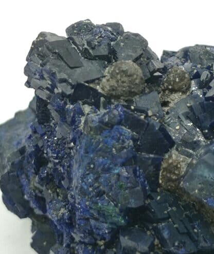 Azurite, Lampadite et Barytine, Mine de Chessy, Chessy-les-Mines, Rhône.