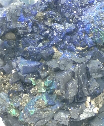 Azurite, Lampadite et Barytine, Mine de Chessy, Chessy-les-Mines, Rhône.