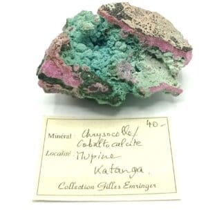 Chrysocolle et Cobaltocalcite, Mupine, Kolwezi, Katanga, Congo (RDC).