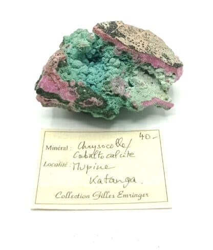 Chrysocolle et Cobaltocalcite, Mupine, Kolwezi, Katanga, Congo (RDC).