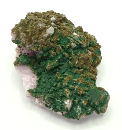 Malachite sur Cobaltocalcite, Mupine, Kolwezi, Katanga, Congo (RDC).