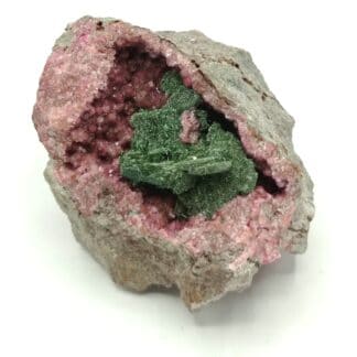 Malachite sur Sphérocobaltite, Musonoi, Kolwezi, Katanga, Congo (RDC).