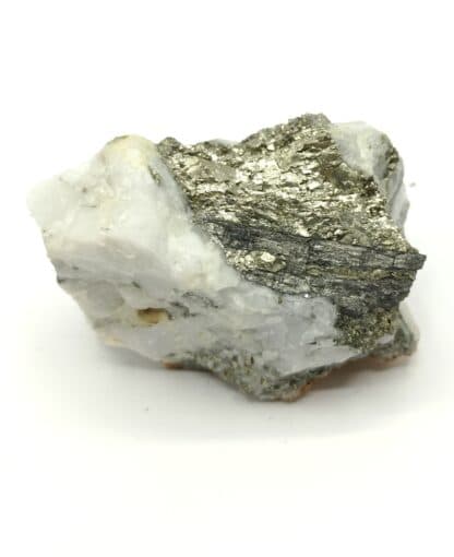 Bismuthinite et Pyrite, Mine de Meymac, Corrèze.