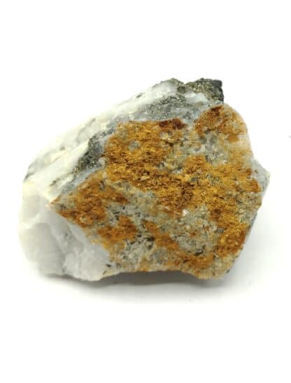 Bismuthinite et Pyrite, Mine de Meymac, Corrèze.