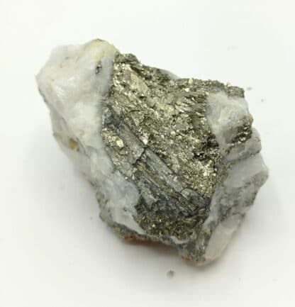 Bismuthinite et Pyrite, Mine de Meymac, Corrèze.