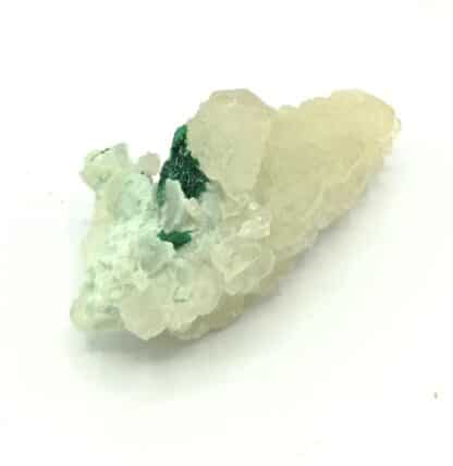 Malachite sur Calcite, Mashamba, Katanga, République Démocratique du Congo.