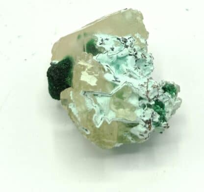 Malachite, Calcite et Chrysocolle, Mashamba, Katanga, Congo.