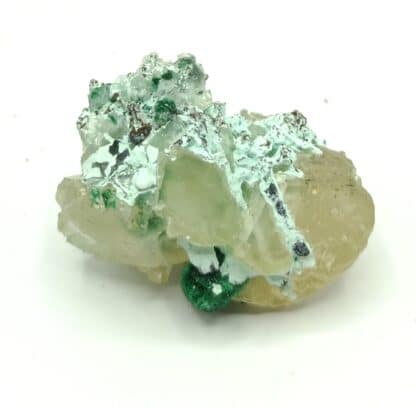 Malachite, Calcite et Chrysocolle, Mashamba, Katanga, Congo.