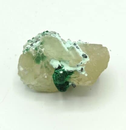 Malachite, Calcite et Chrysocolle, Mashamba, Katanga, Congo.