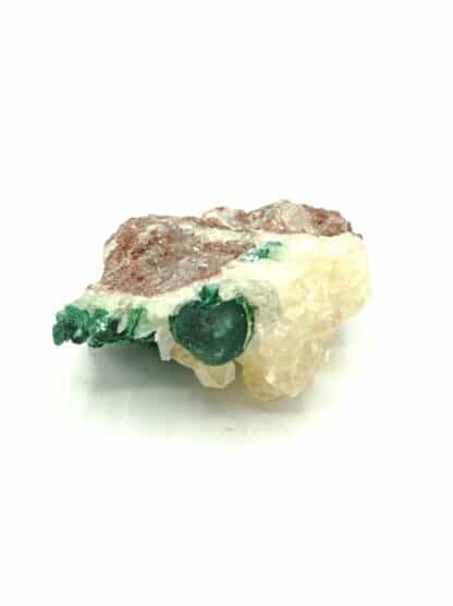 Calcite sur Malachite, Mashamba, Katanga, République Démocratique du Congo.