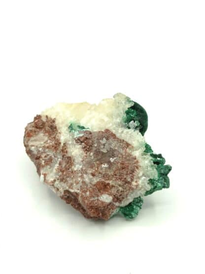 Calcite sur Malachite, Mashamba, Katanga, République Démocratique du Congo.